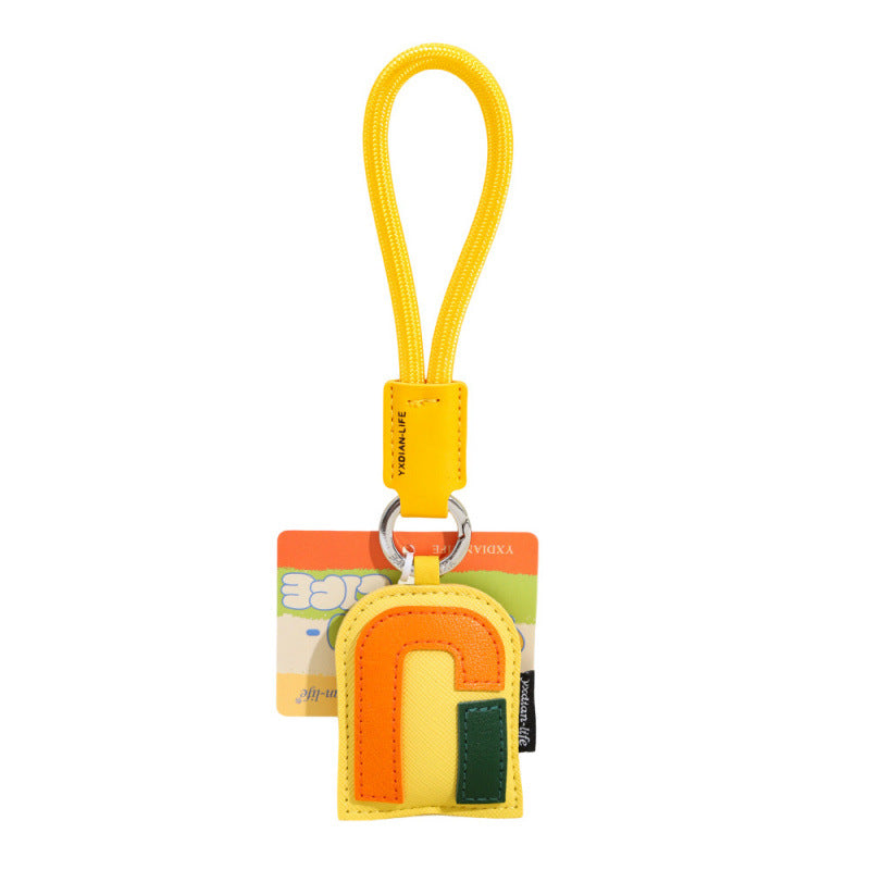 Wholesale Trendy 26 Letter PU Leather Keychain Pendant Graduation Gift Car Key Accessory