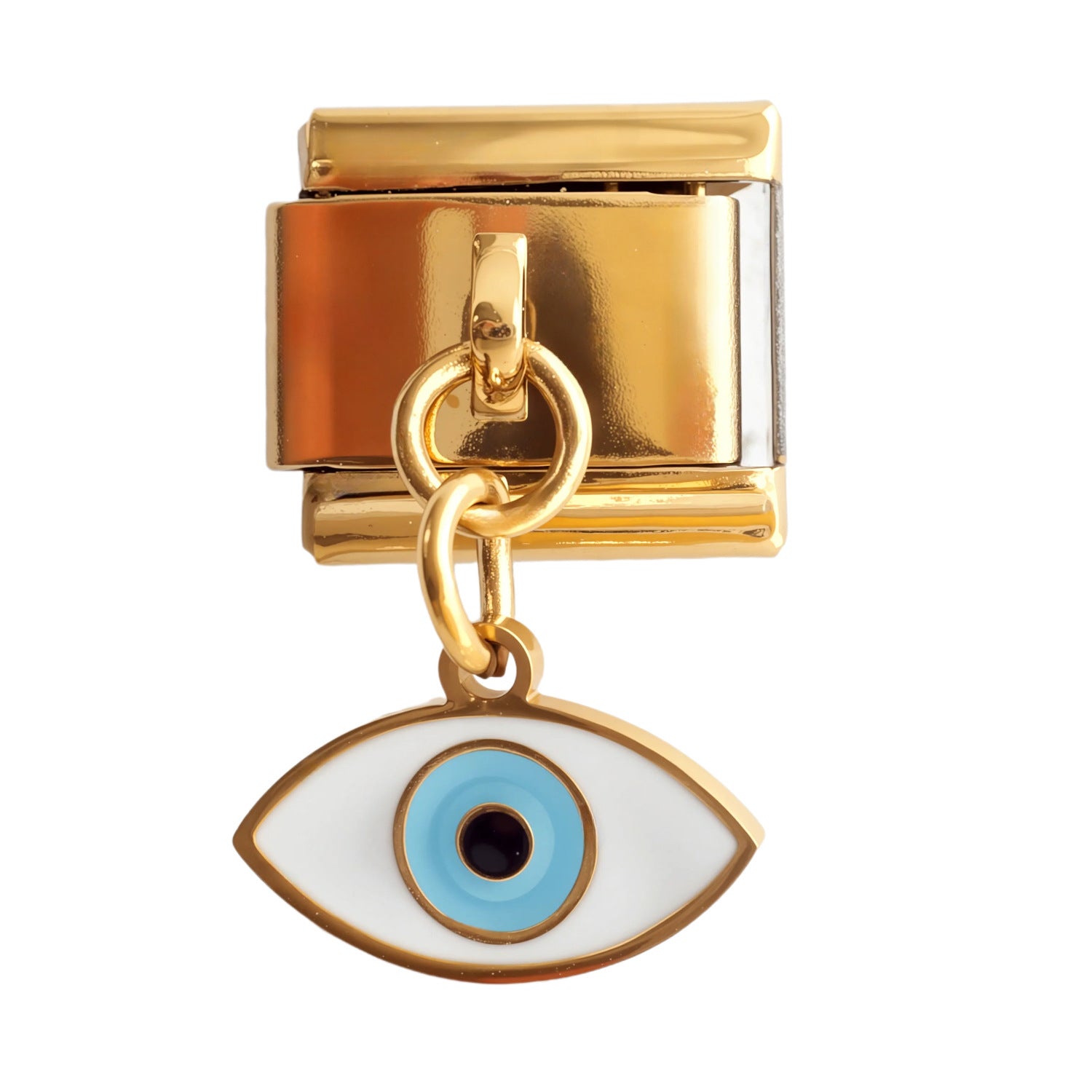 Wholesale 5PCS Stainless Steel Electroplated Devil' s Eye Italian Charm Bracelet
