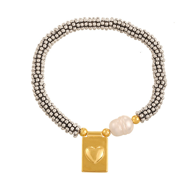 Wholesale Copper Freshwater Pearl Moon Heart Sun Bracelet