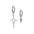 Wholesale asymmetric s925 silver tapered four-pointed star earrings