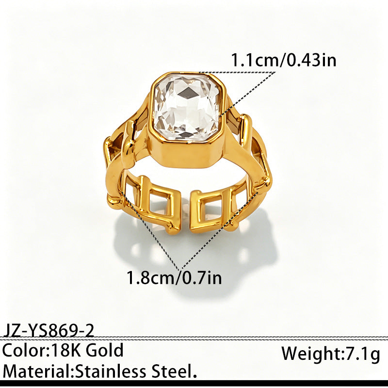 Wholesale Geometric Open Ring Stainless Steel Electroplating Fashion Accessory