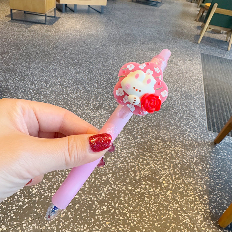 Wholesale Cherry Blossom Rabbit Press Gel Pen