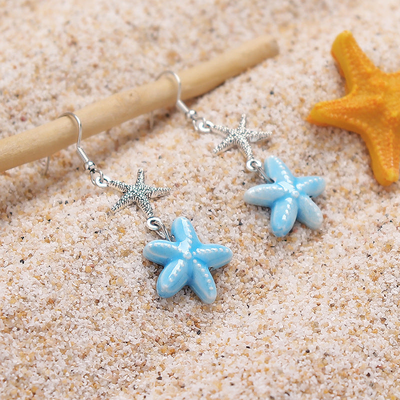 Wholesale Ocean Style Ceramic Starfish Earrings