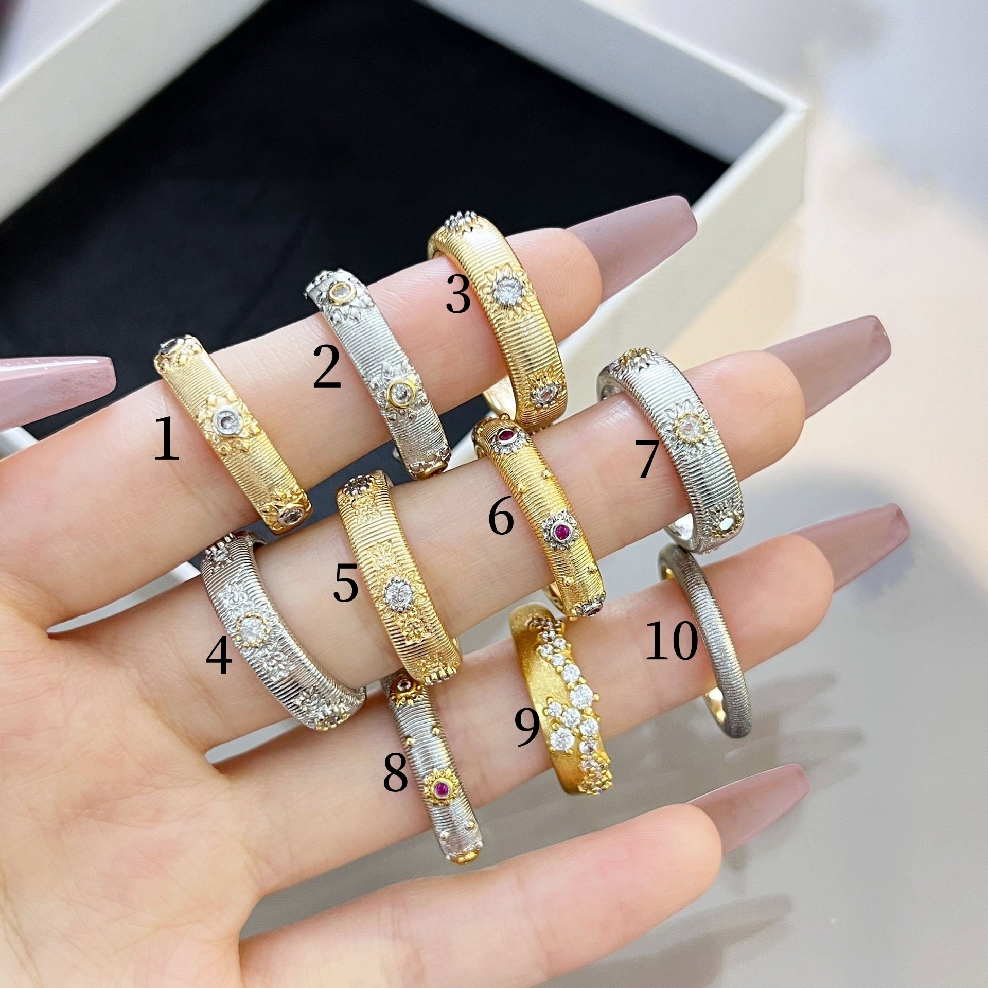 Wholesale Flower Brushed Vintage Rings ACC-RS-Qichuang004