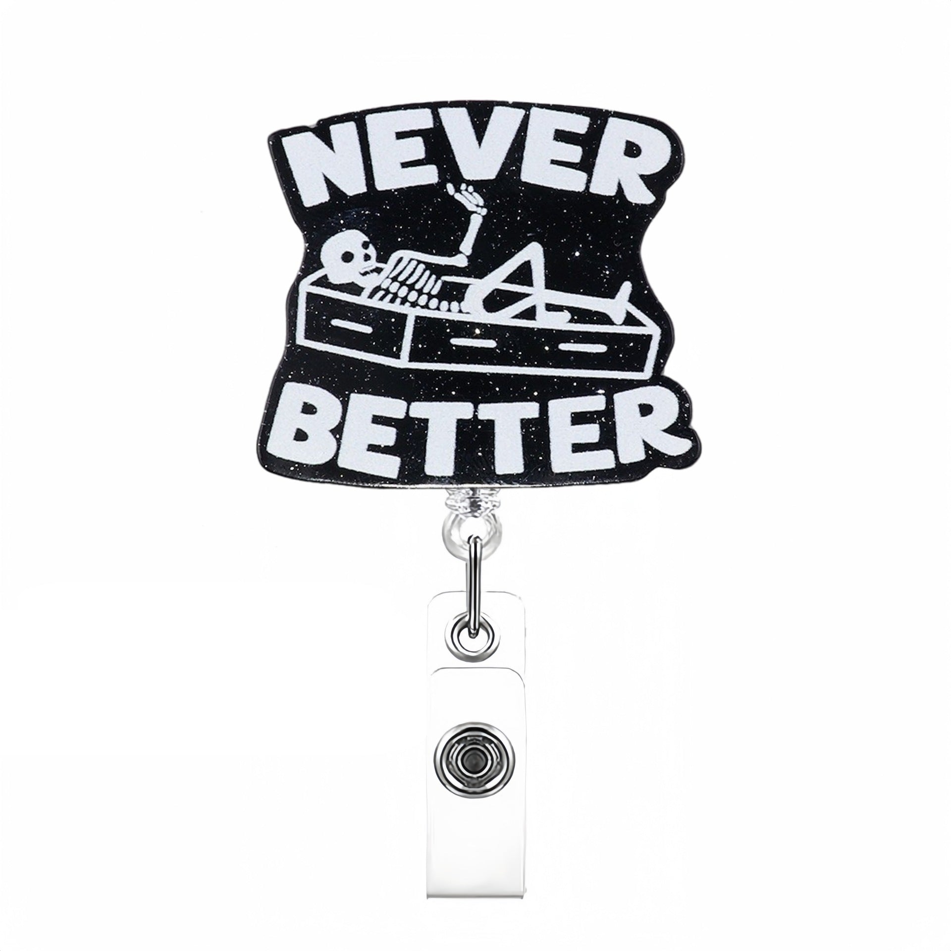 Wholesale Creative pattern acrylic Retractable Rotating Badge Keychain