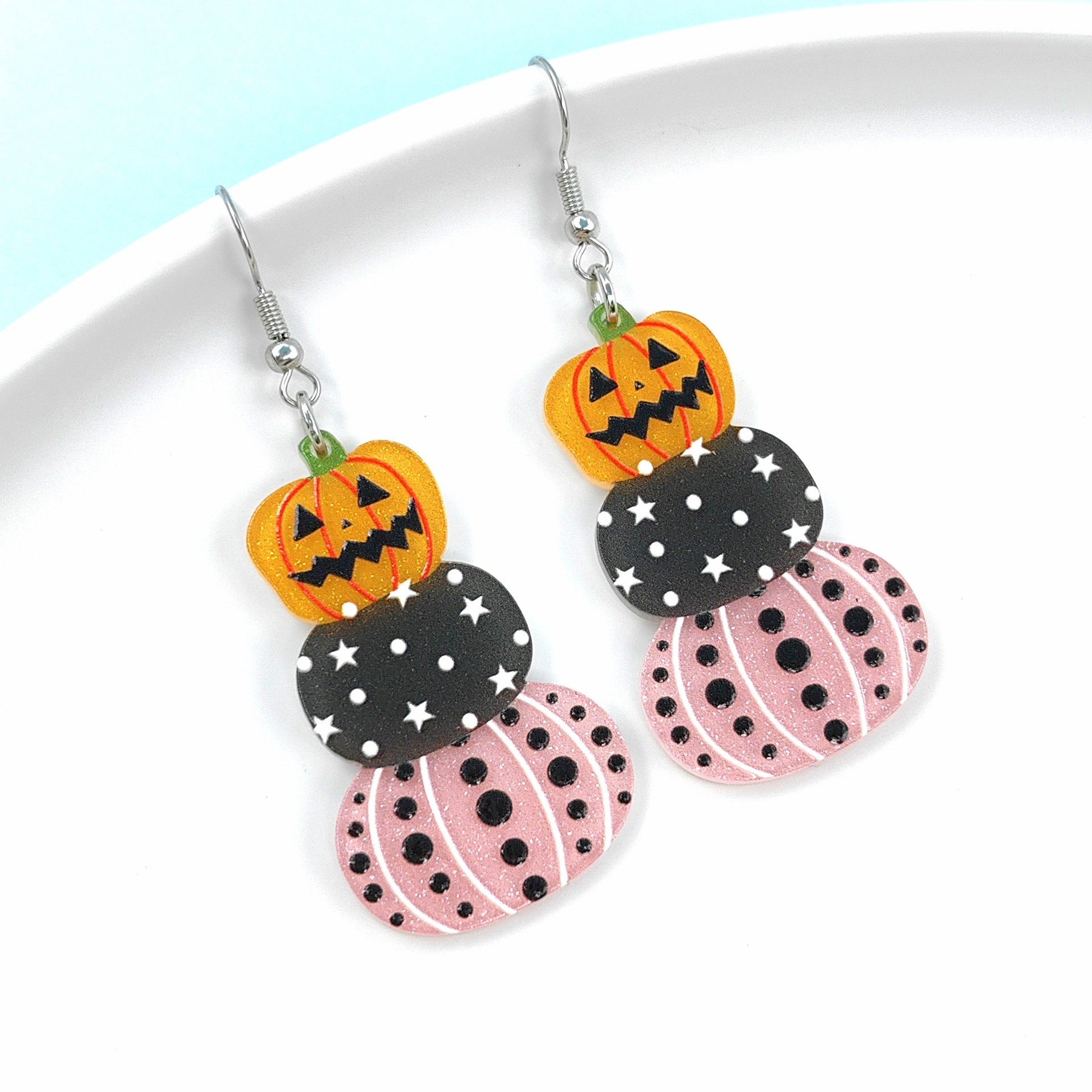 Wholesale Halloween Cartoon Pumpkin Black Cat Ghost Acrylic Earrings ACC-ES-Xizhao008