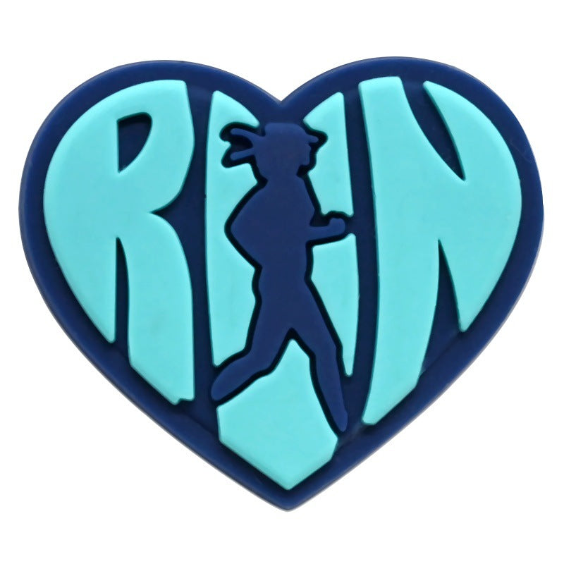 Decorazione casuale all'ingrosso della fibbia della scarpa in gomma morbida del PVC di serie di maratona da 100 pezzi