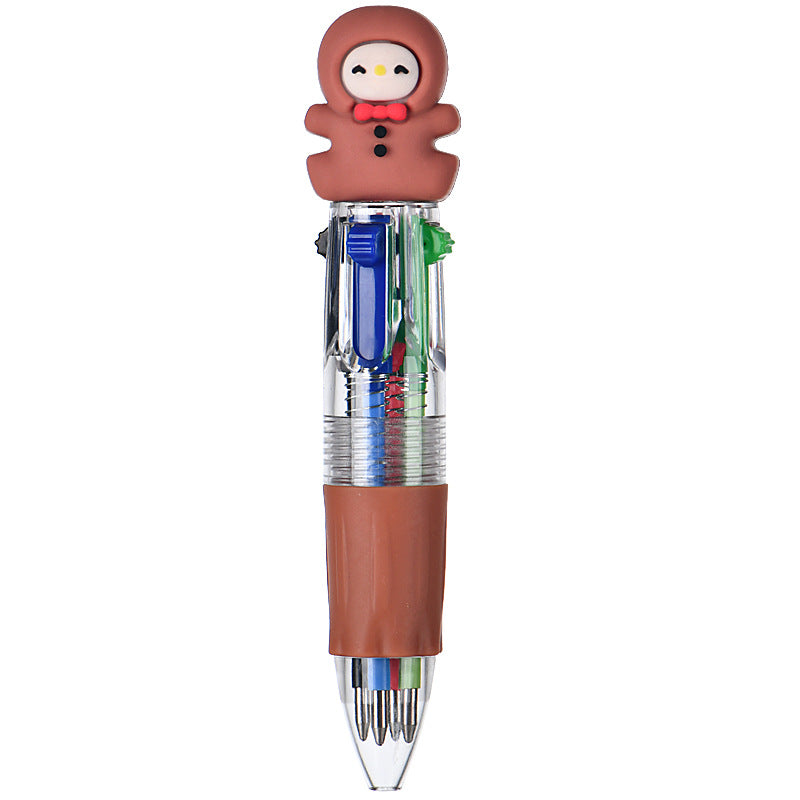Wholesale Cute cartoon Christmas four-color ballpoint pen