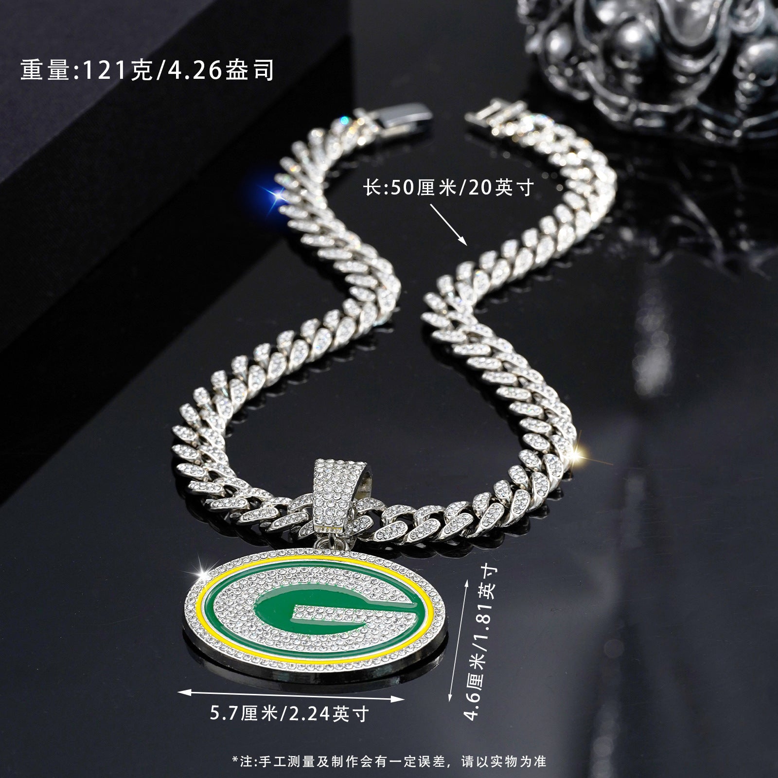 Wholesale Hip-hop diamond Cuban chain oil drop letter G round necklace