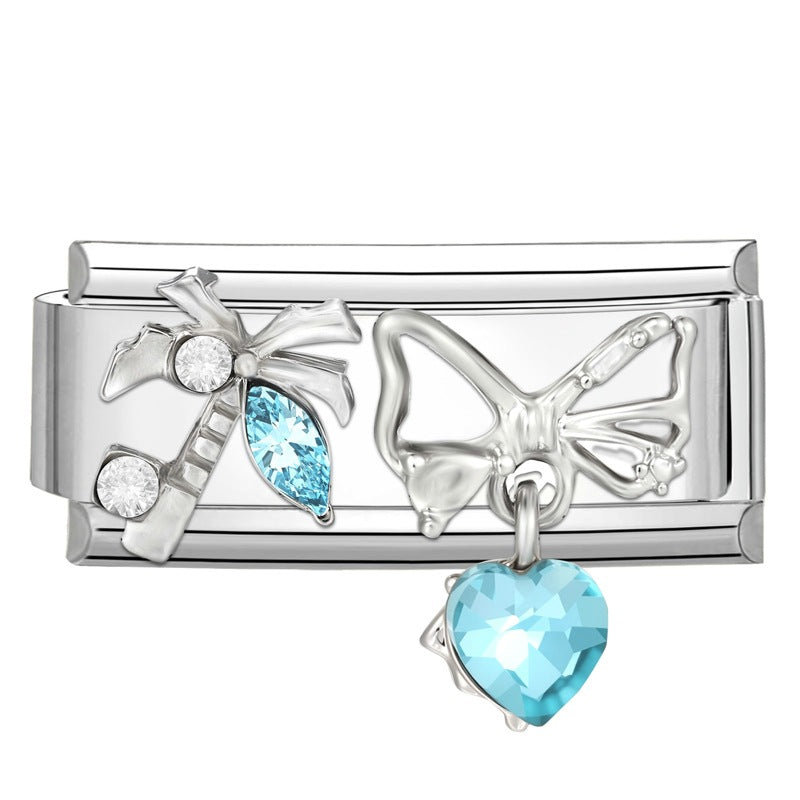 Wholesale Italian Charm Bracelet 9mm DIY Fresh and Cute  Creative Stainless Steel Composable Bracelet