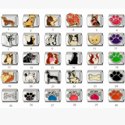 Wholesale Stainless Steel Italian Style Modular Dog Paw Animal Series Bracelet Fashion Accessory Gift