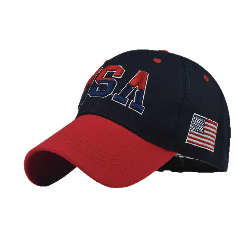 Wholesale Cotton Baseball Cap With USA Flag Embroidery Stylish Adjustable Summer Hat For Everyday Wear