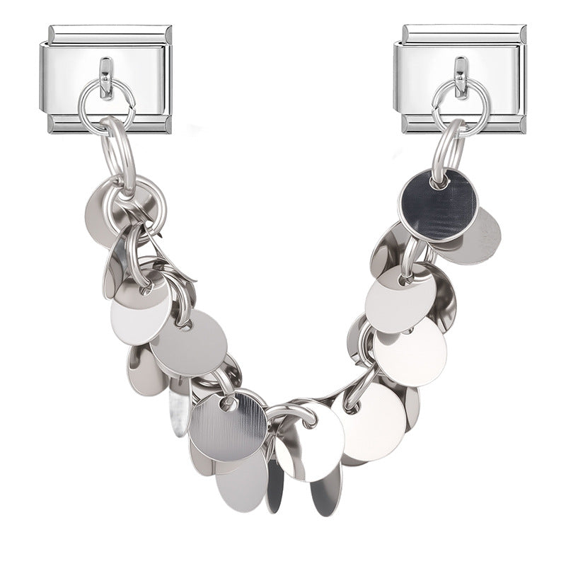 Wholesale 9mm Italian Charm Starter Bracelets DIY Double Hanger Stainless Steel Composable Bracelet