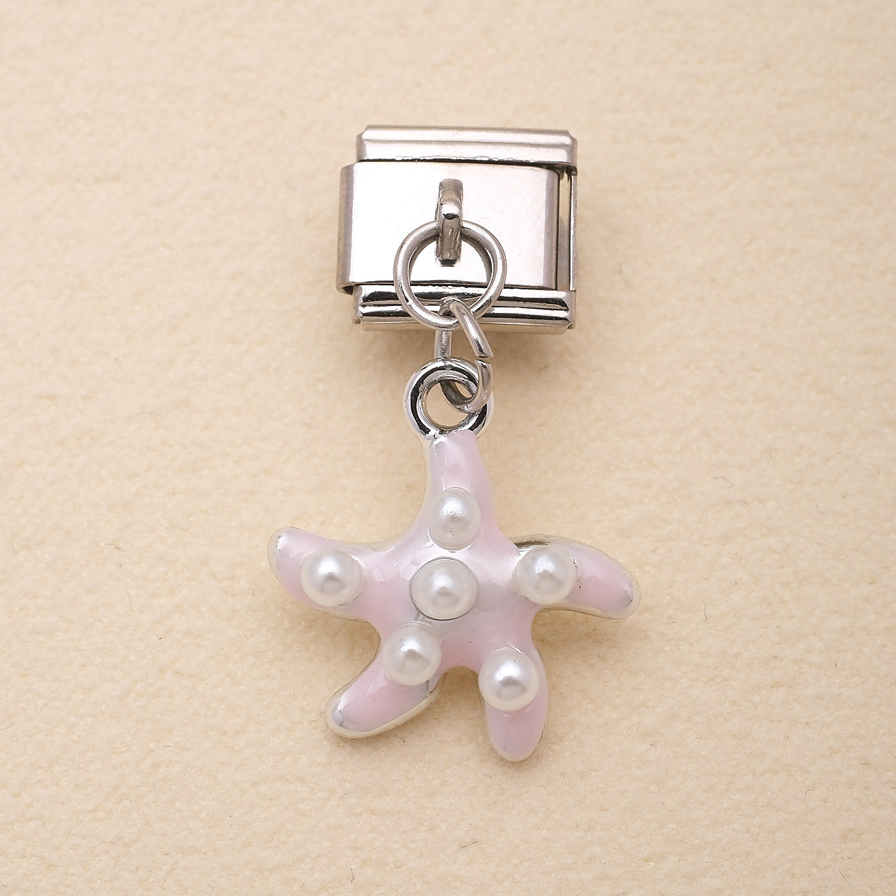 Wholesale Ocean Elements Stainless Steel Charm Pendants DIY Bracelet Accessories Pink Blue