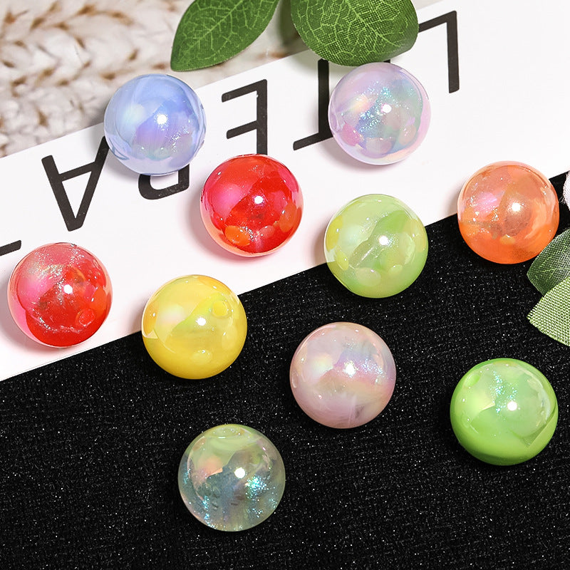 Wholesale Random 50pcs 20mm UV Plated Cracked Round Beads Acrylic Beads Diy Accessories ACC-BDS-BLG050