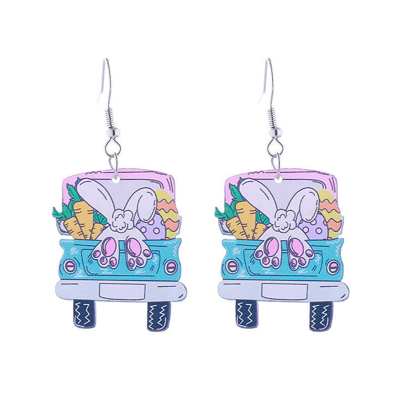 Wholesale Easter Acrylic Egg Carrot Truck Earrings ACC-ES-CT029