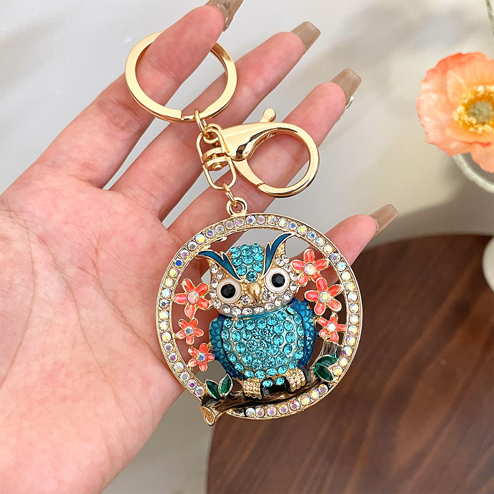 Wholesale Diamond Metal Owl Alloy Keychains Metal Keychain ACC-KC-CH054