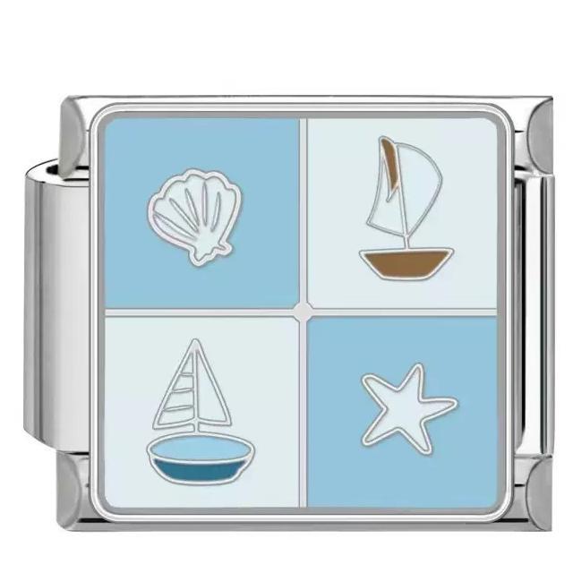 Wholesale Titanium Steel DIY Italian Charm Bracelet With Ocean Pattern Modular Design Fashion Accessory For Everyday Wear