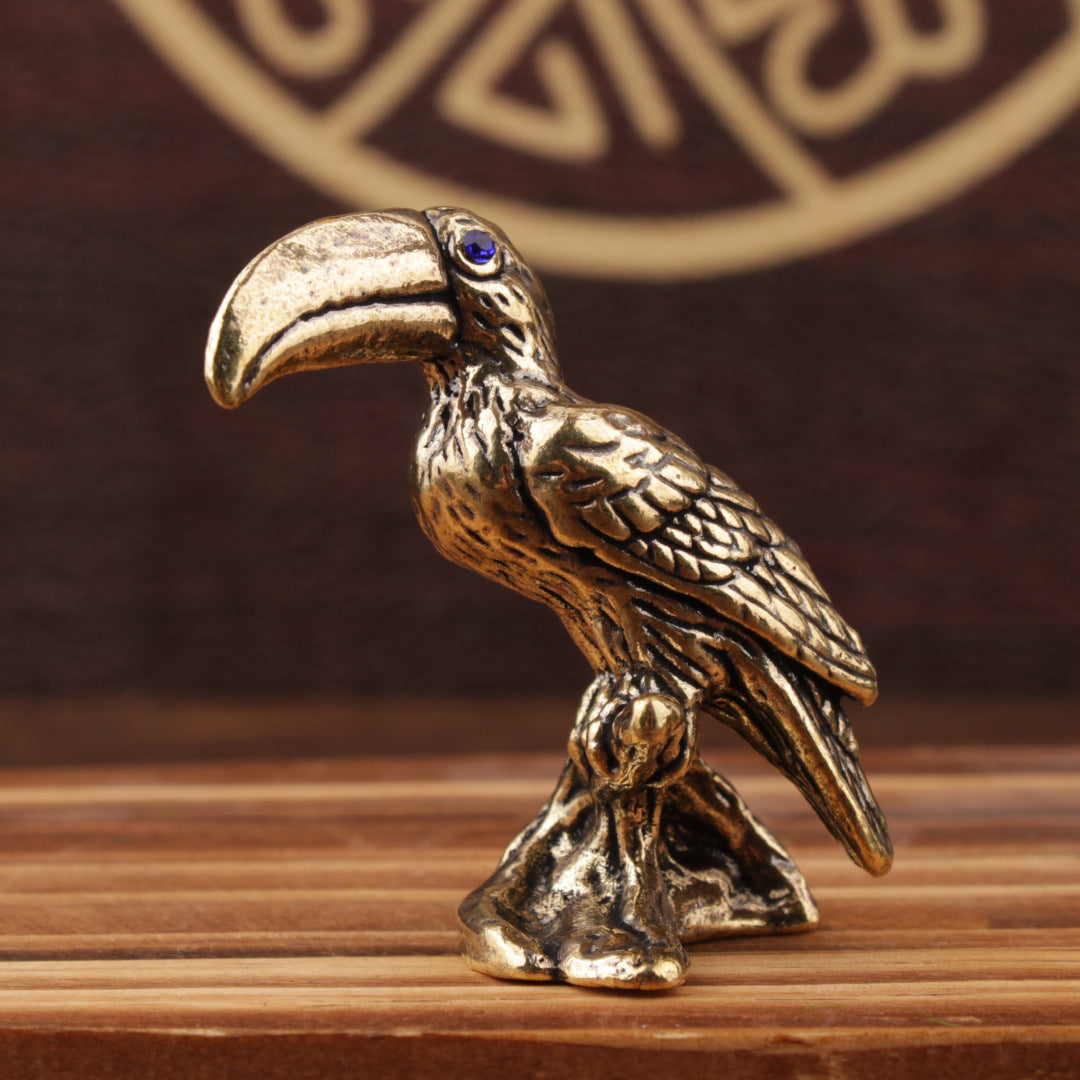 Wholesale Brass Parrot Ornament Chinese Style Retro Home Office Desktop Decor