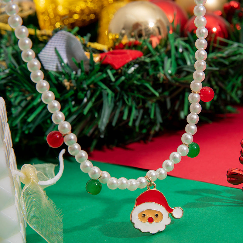 Wholesale Christmas Snowman Pendant Pearl Necklace ACC-NE-YongGe008