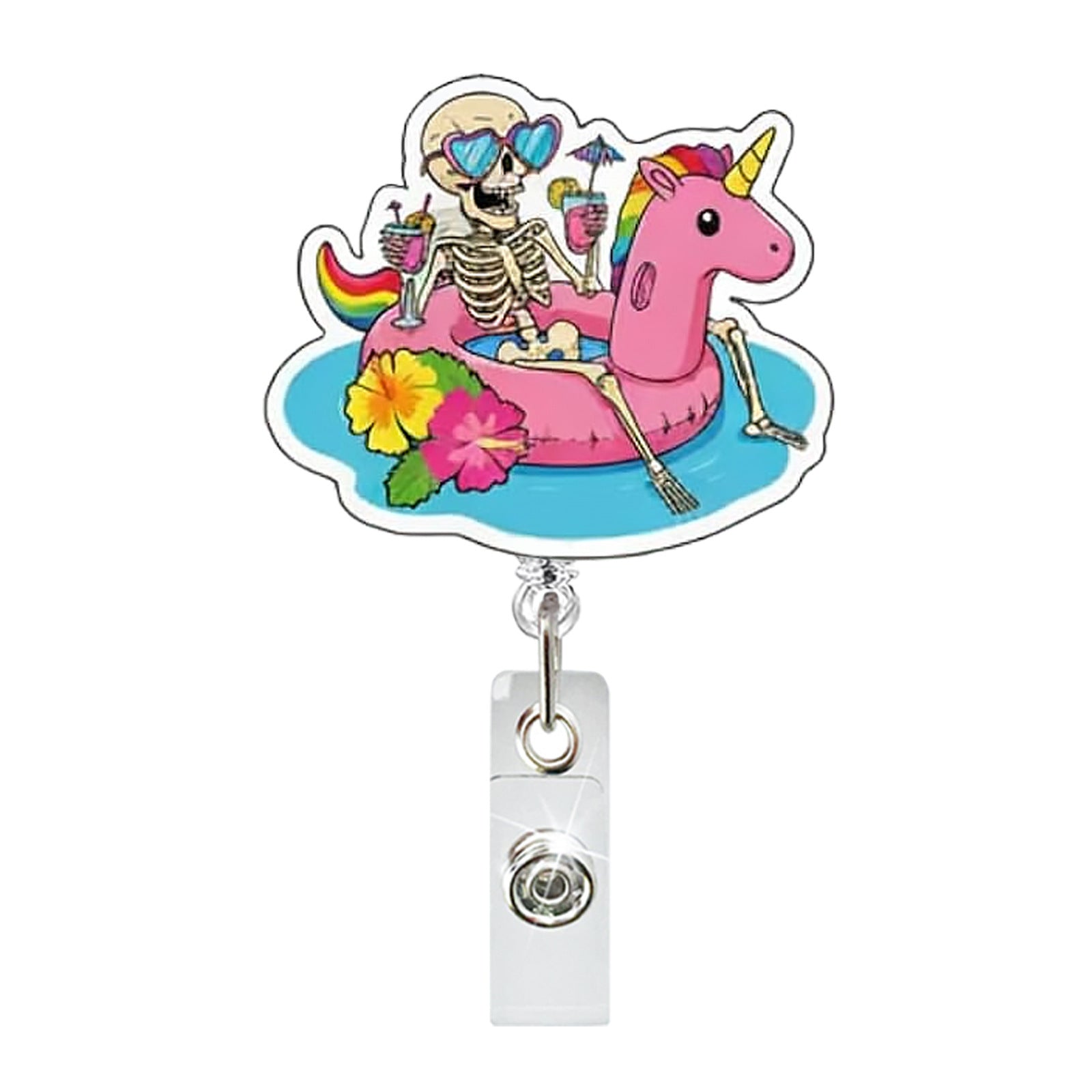 Wholesale Summer Holiday Ghost Skull Retractable Badge Reel,  Fashion Accessory for Everyday Use