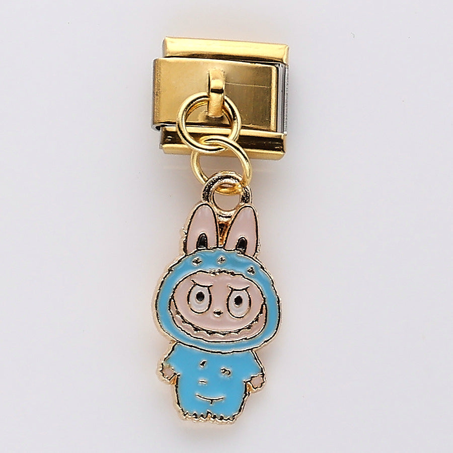 Wholesale 10pcs Italian Charm Bracelet 9mm DIY Splicing Cartoon Cute Stainless Steel Composable Bracelet