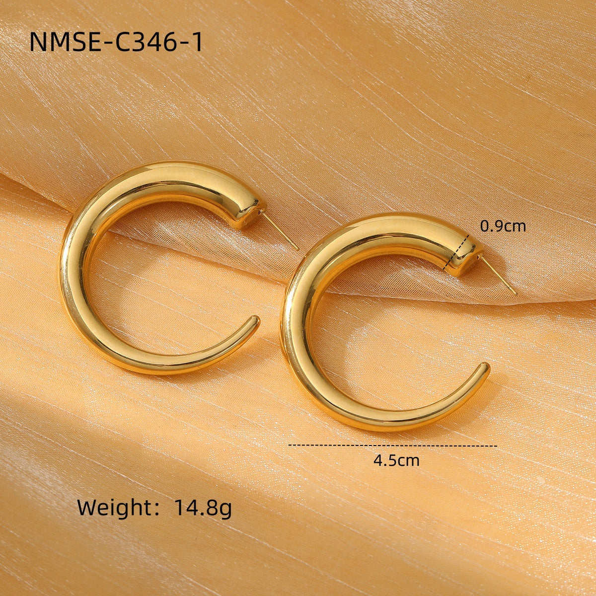 Wholesale Heart-Shaped Stainless Steell with 18K Gold Plating Earring