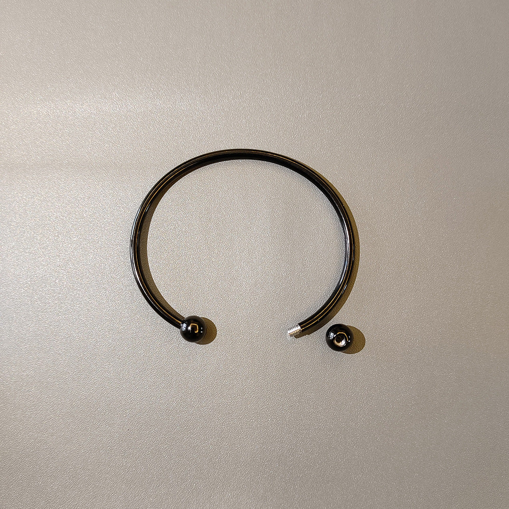 Wholesale Metal stainless steel waterproof non-fading hose elastic open beaded bracelet