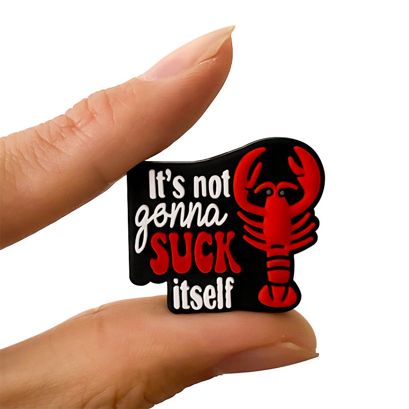 Wholesale 10pcs Silicone Cartoon Red Shrimp Focal Beads ACC-BDS-WDX116