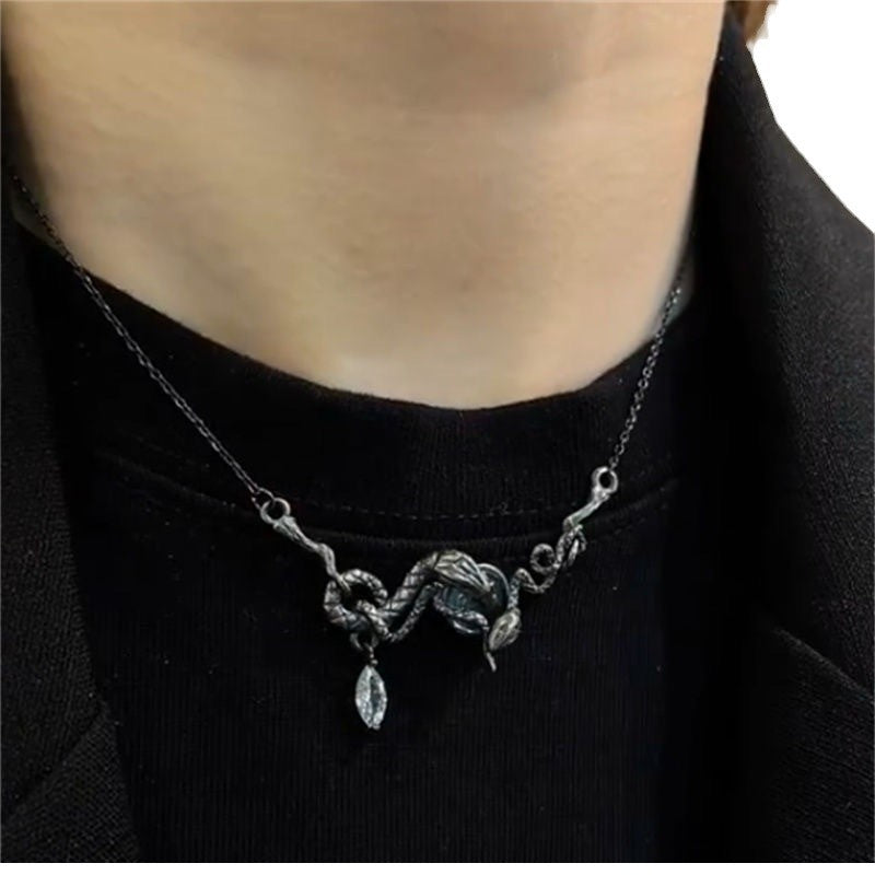 Wholesale Double Snake Play Beads Retro Old Necklace