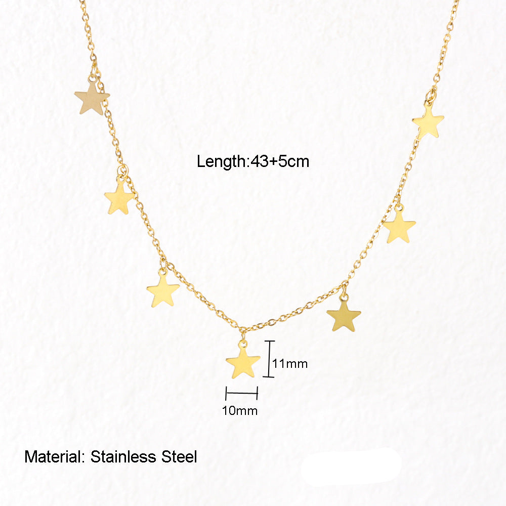 Wholesale stainless steel necklace summer non-fading star necklace