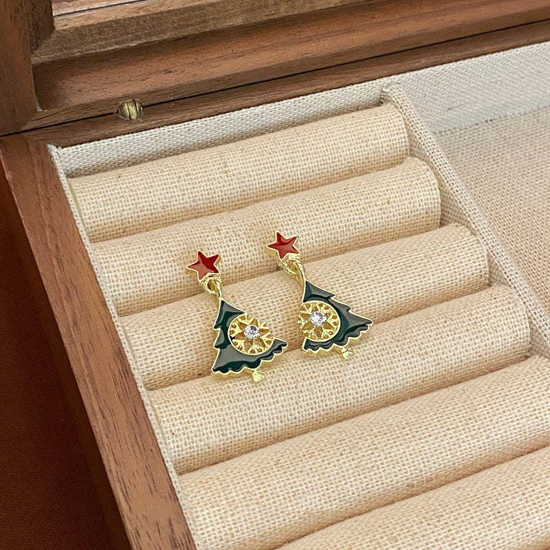 Wholesale Flash Diamond Snowflake Earrings