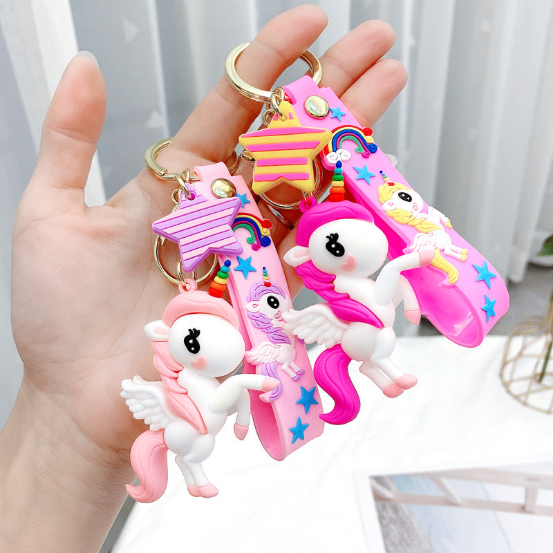 Wholesale Cartoon Cute Rainbow Pony Unicorn Keychains ACC-KC-GongZ026