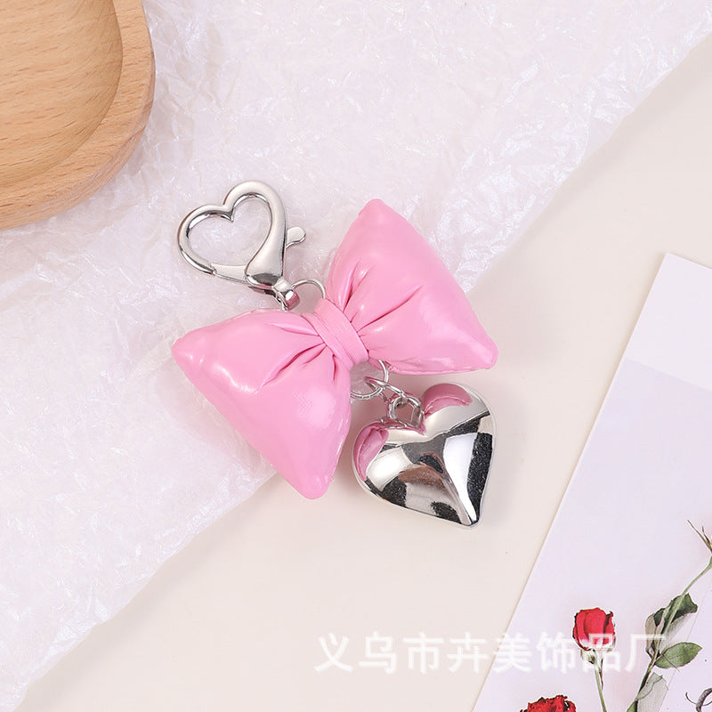 Wholesale Leather Bow Heart Keychain