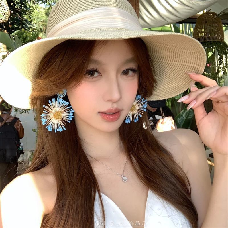 Wholesale  Sunflower Earrings Exaggerated  Earrings