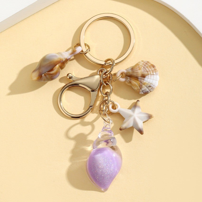 Wholesale Acrylic Glow-in-the-Dark Seashell Keychain Decorative Car Bag Charm Gift