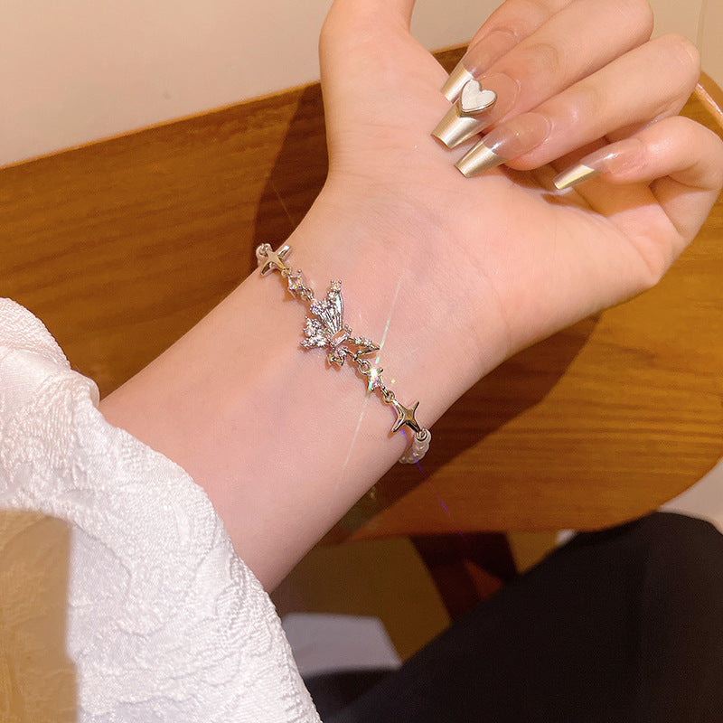 Wholesale Silver Zircon Pearl Alloy Bracelet ACC-BT-Sengw003