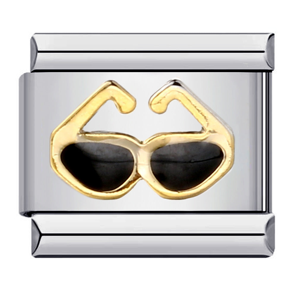 Wholesale Stainless Steel Italian Module Bracelet Titanium Steel Welding Pattern DIY  Charms