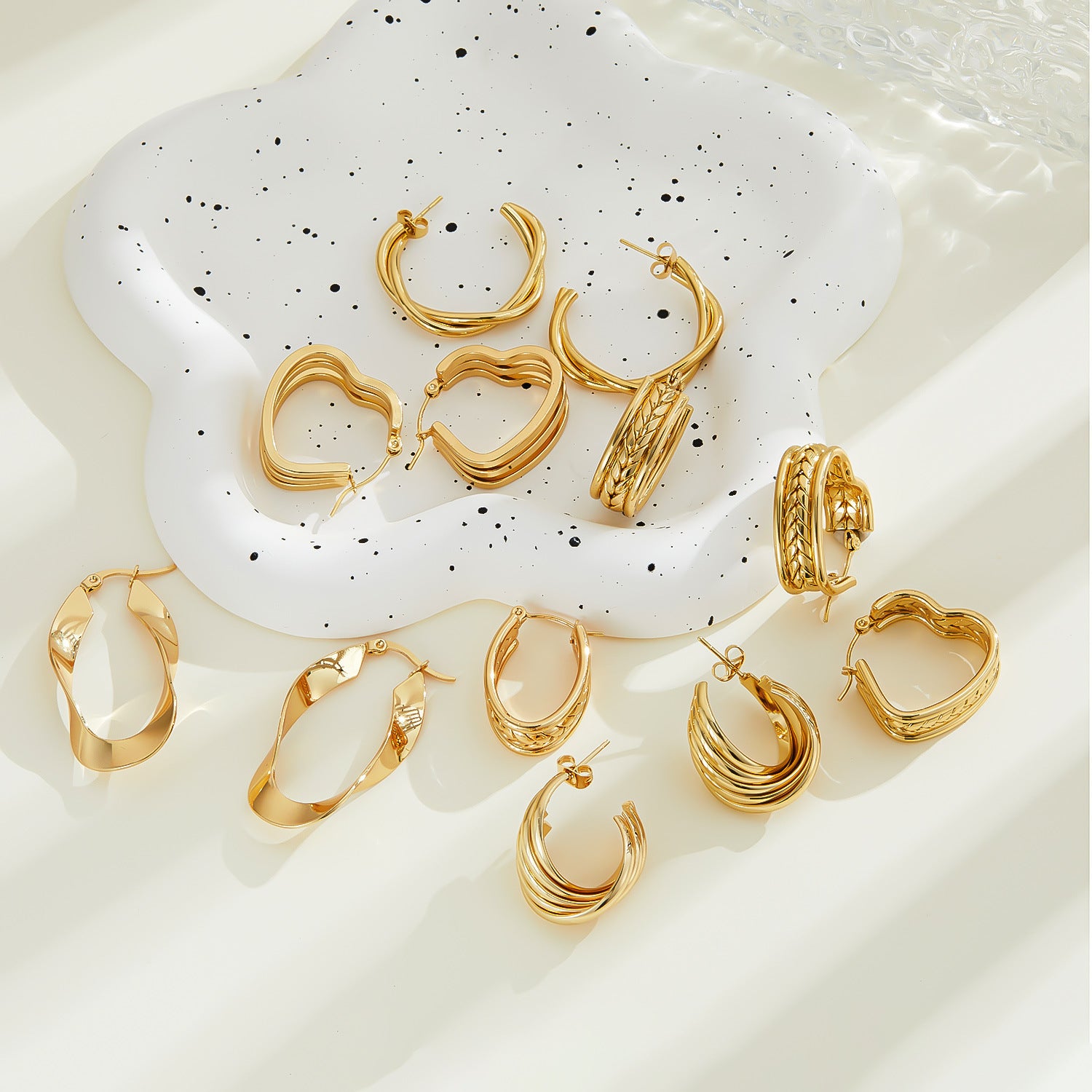 Wholesale Love Earrings Stainless Steel Multi-Layer Earrings