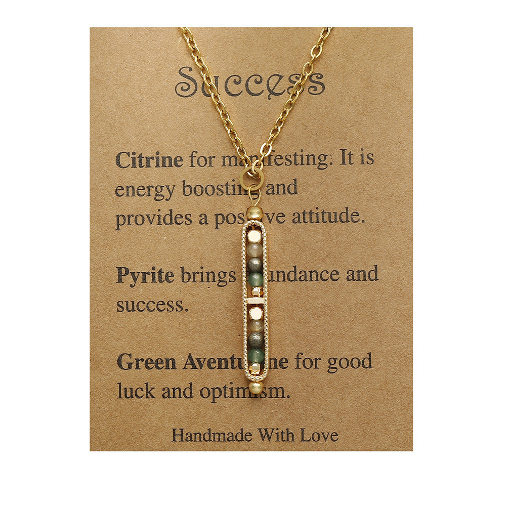 Wholesale Handmade Stone Pendant Necklace Stainless Steel Chain Jewelry Accessory for Women Boutique Resale