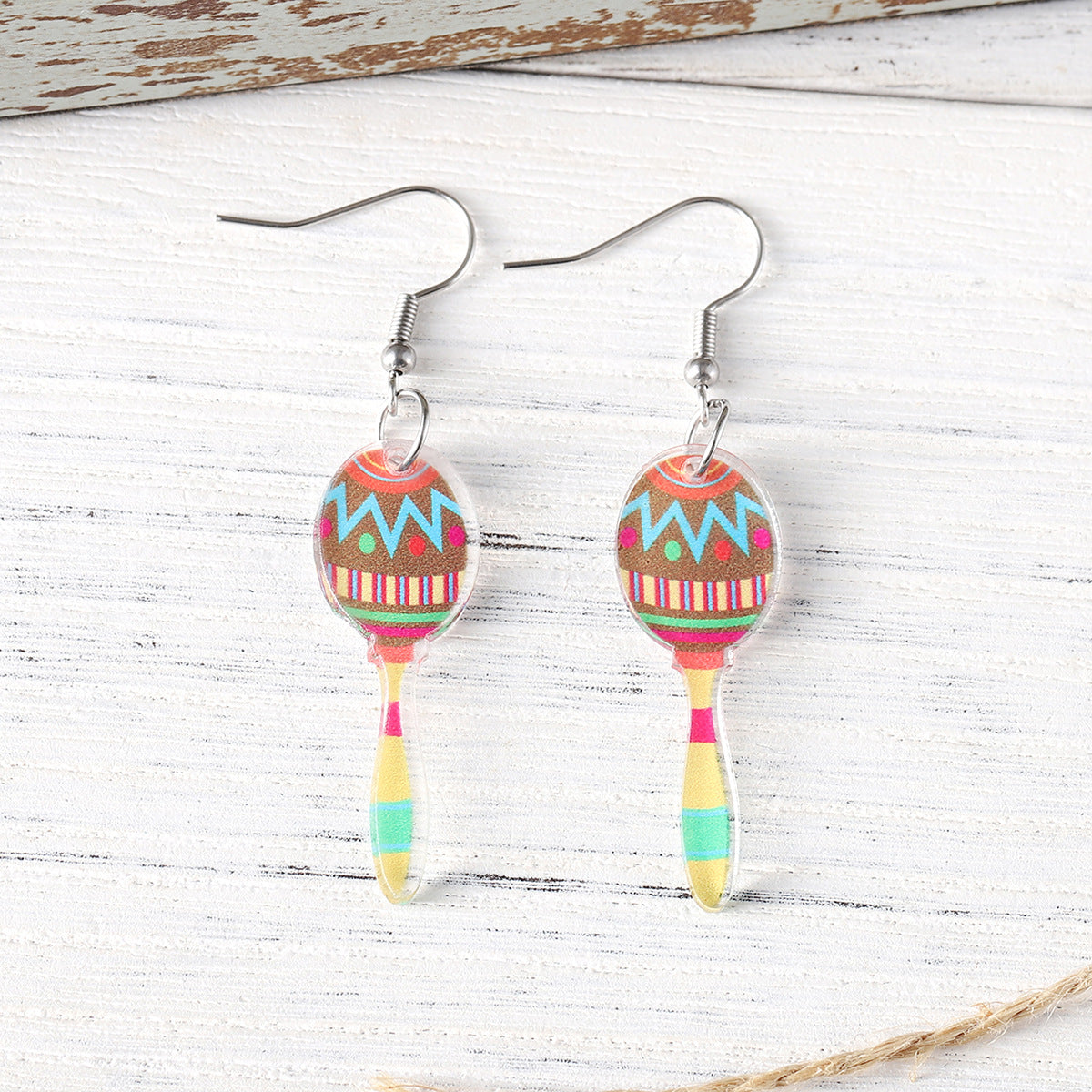 Wholesale Mexican colorful candy stick maracas musical instrument earrings
