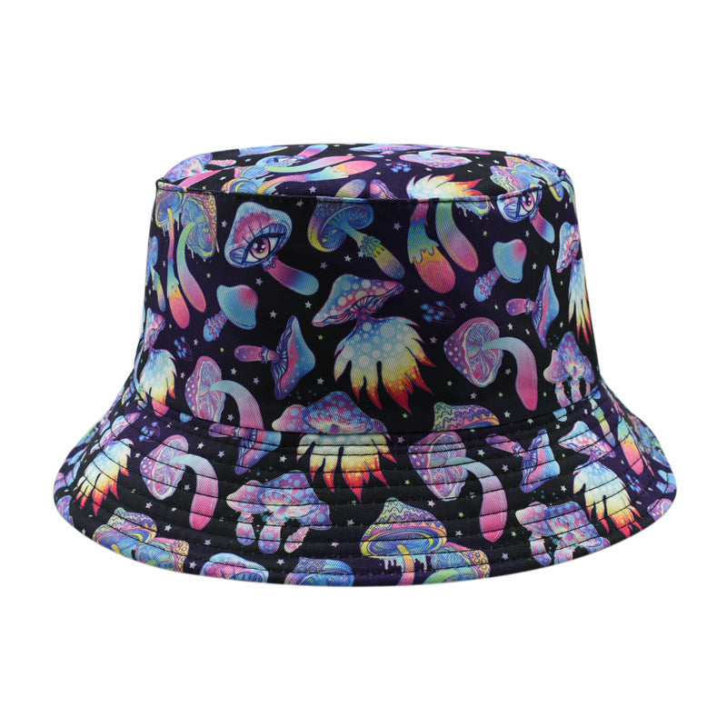 Wholesale colorful mushroom printing fisherman hat