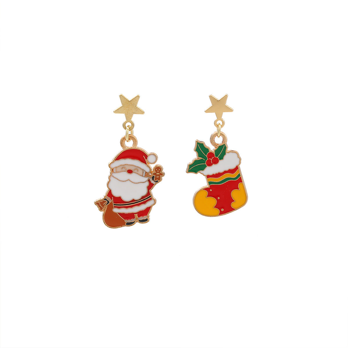 Wholesale Christmas Tree Snowflake  Deer Sock Earrings