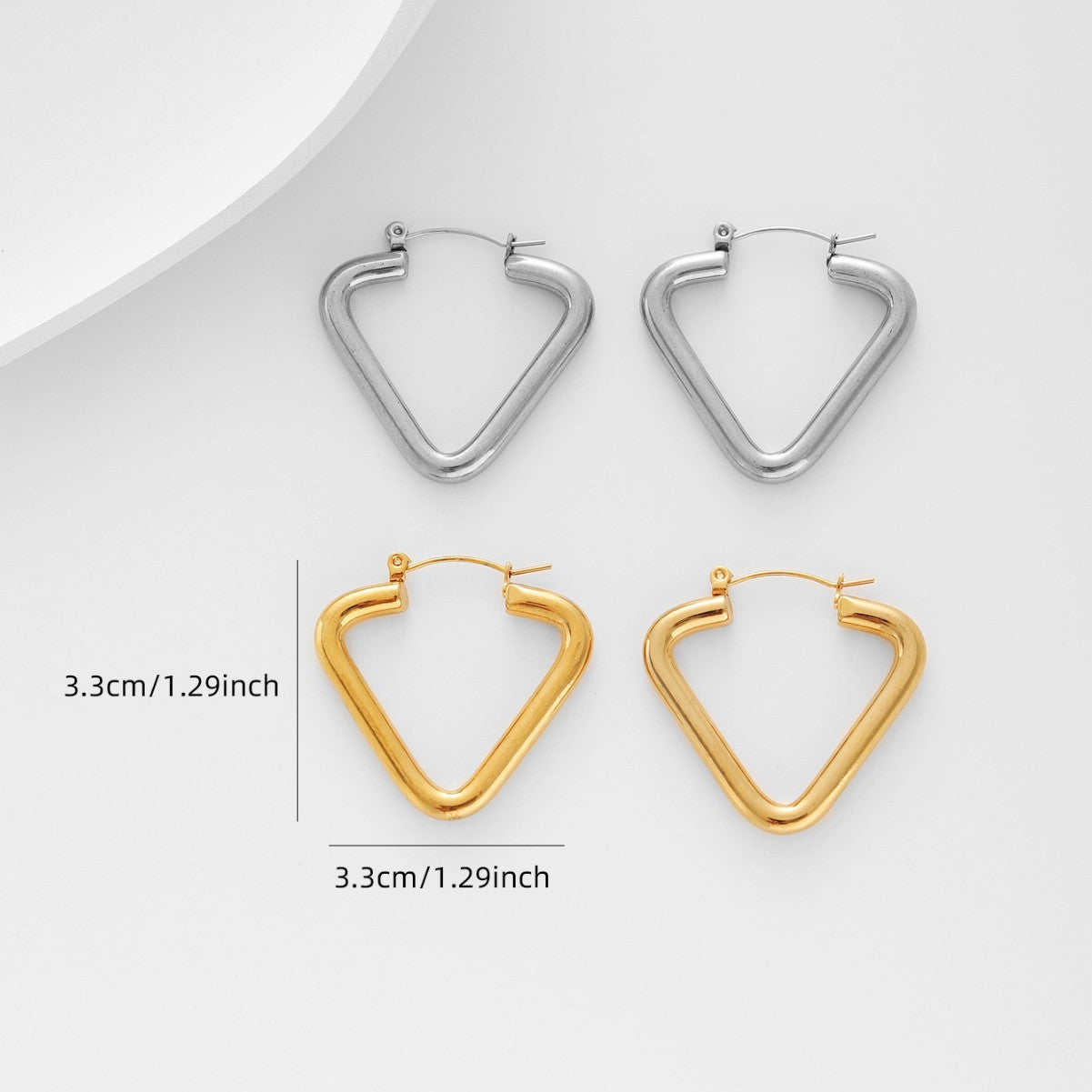 Wholesale geometric triangle  titanium steel earrings
