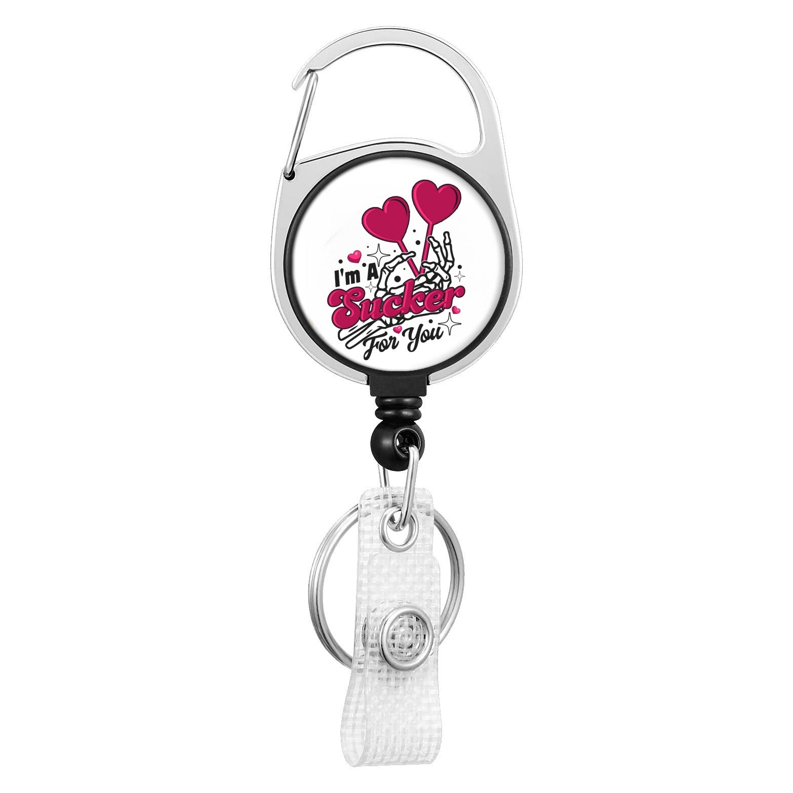 Wholesale Medical Series Acrylic Retractable Rotating Badge Keychain