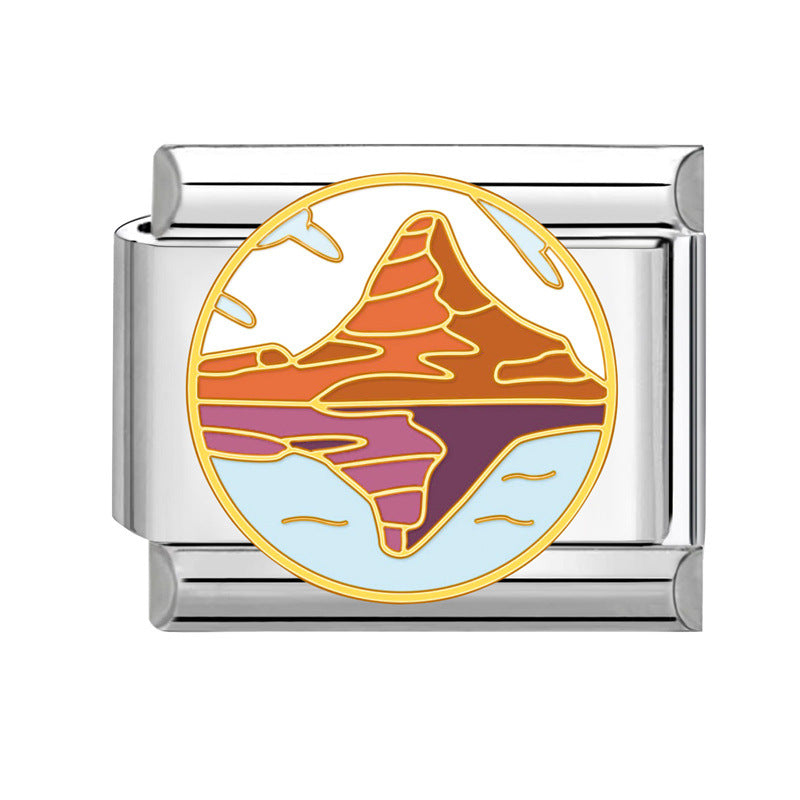 Wholesale Italian Charm Bracelet 9mm DIY Splicing Creative Pattern Stainless Steel Composable Bracelet