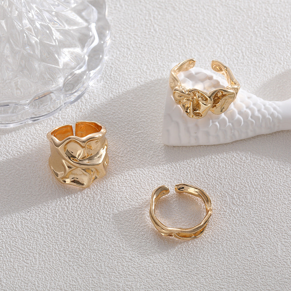 Wholesale Alloy Pleated Alloy Rings