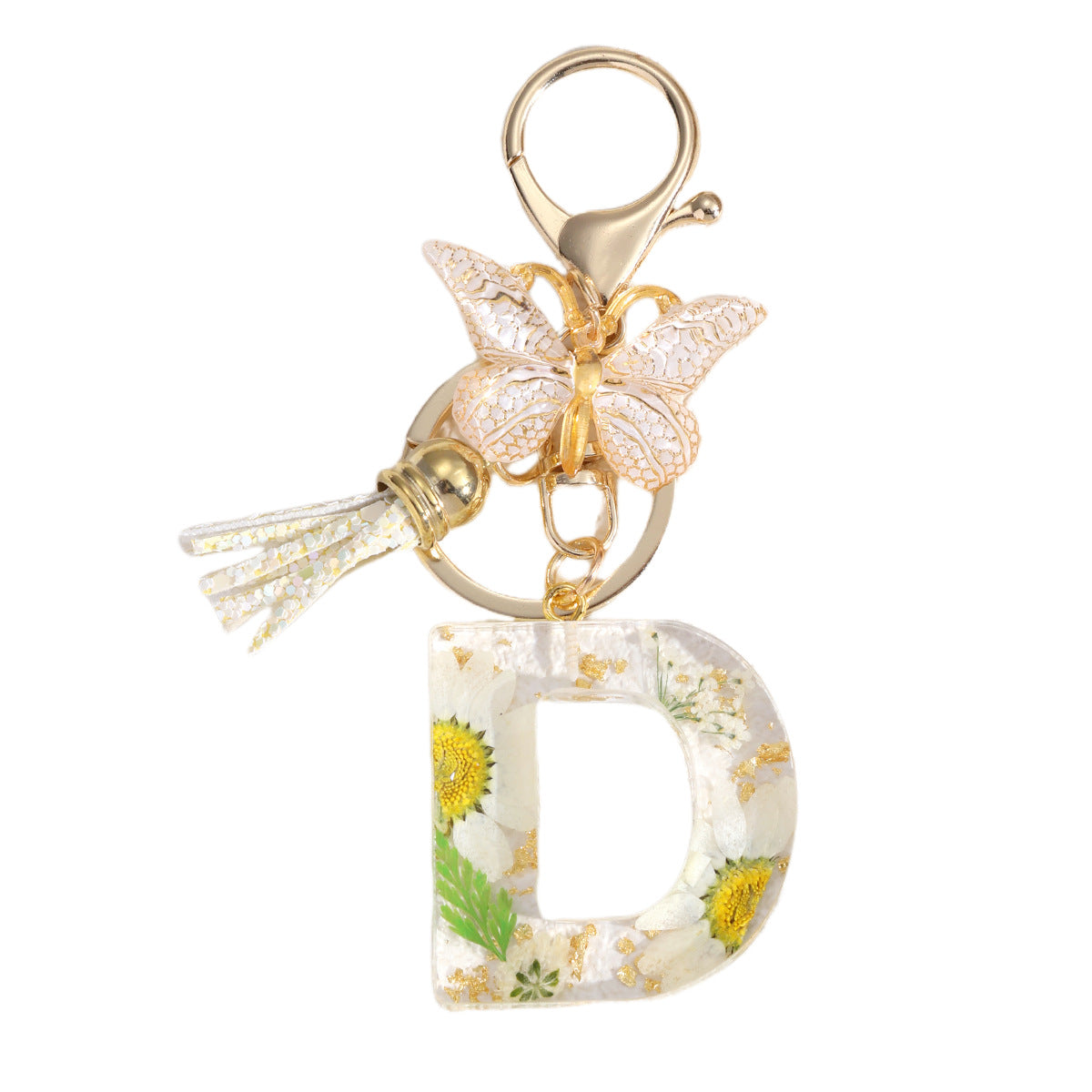 Wholesale Flowers English 26 Letters Keychain
