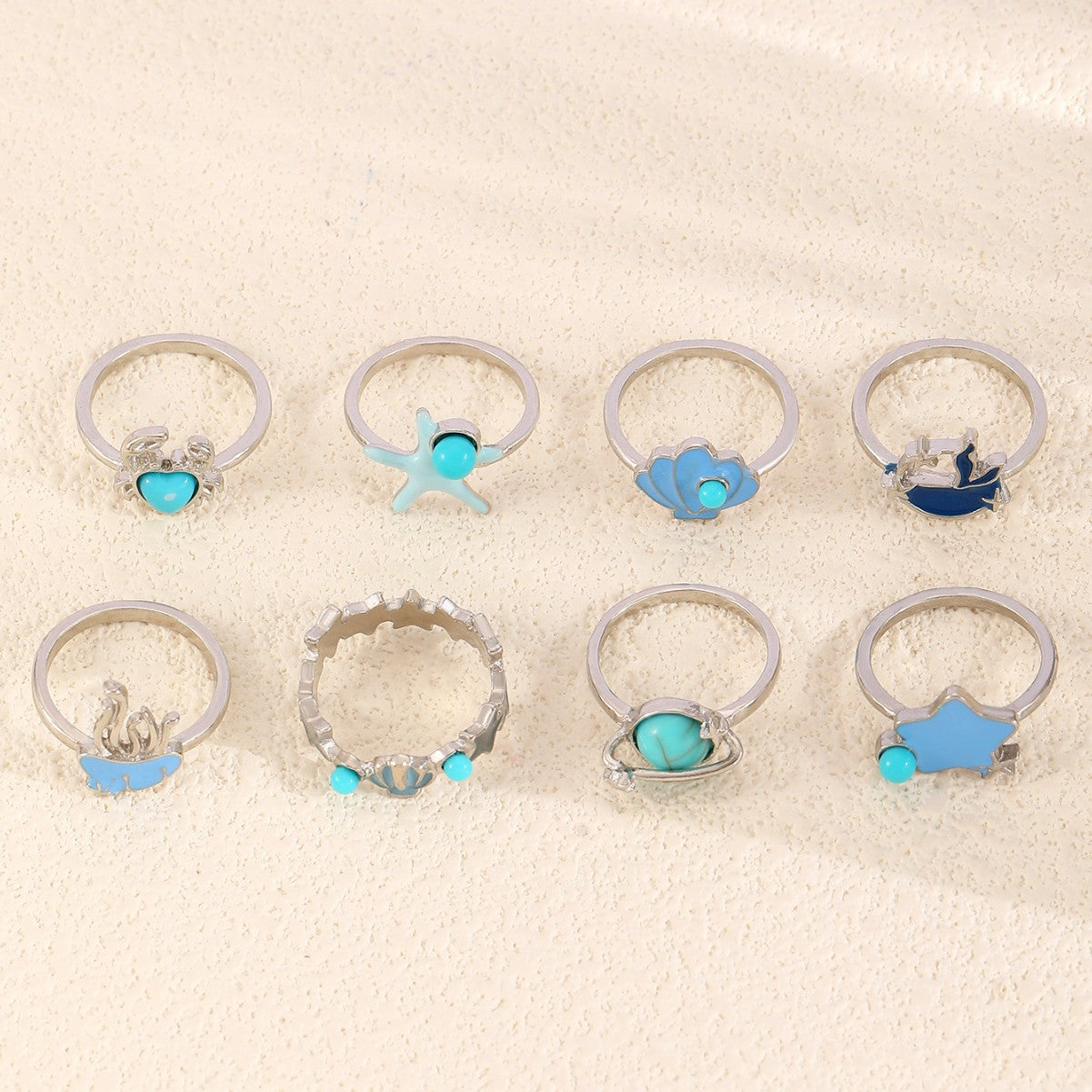 Wholesale Two Cute Turtles Stacked Rings