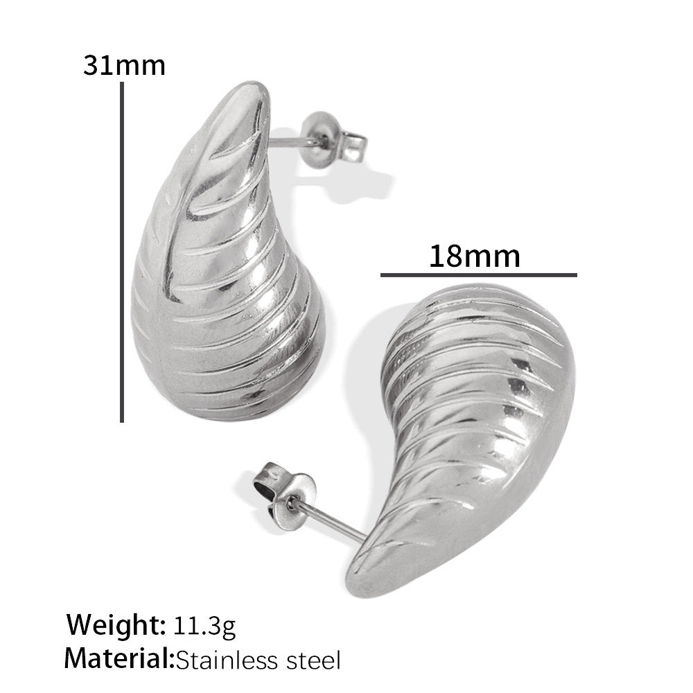 Wholesale 18K Gold Drop Titanium Steel Earrings ACC-ES-Yachan002